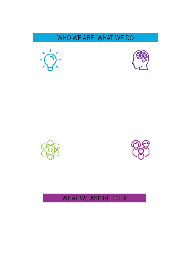 Mission & Vision Image - Ignite Curiosity. Inspire Discovery. Celebrate Science. Change Lives. The destination to engage Albertans' hearts and minds in science.